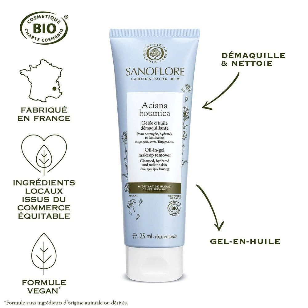 Olio Struccante In Gel - Certificato Biologico 2x125ml Aciana Botanica Sanoflore 5 Olio Struccante In Gel - Certificato Biologico 2x125ml Aciana Botanica Sanoflore - immagine 5