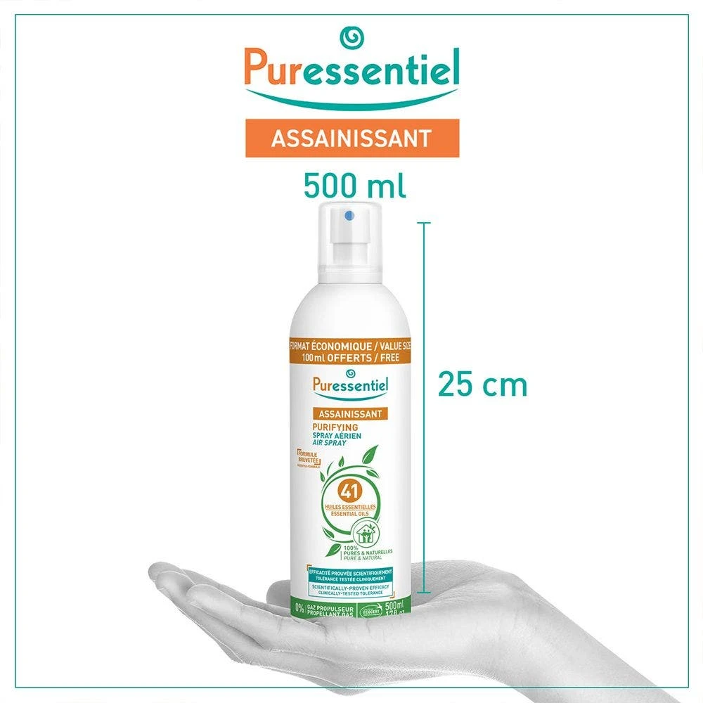 Spray Aereo Con 41 Oli Essenziali 500ml Assainissant Puressentiel 3 Spray Aereo Con 41 Oli Essenziali 500ml Assainissant Puressentiel - immagine 3