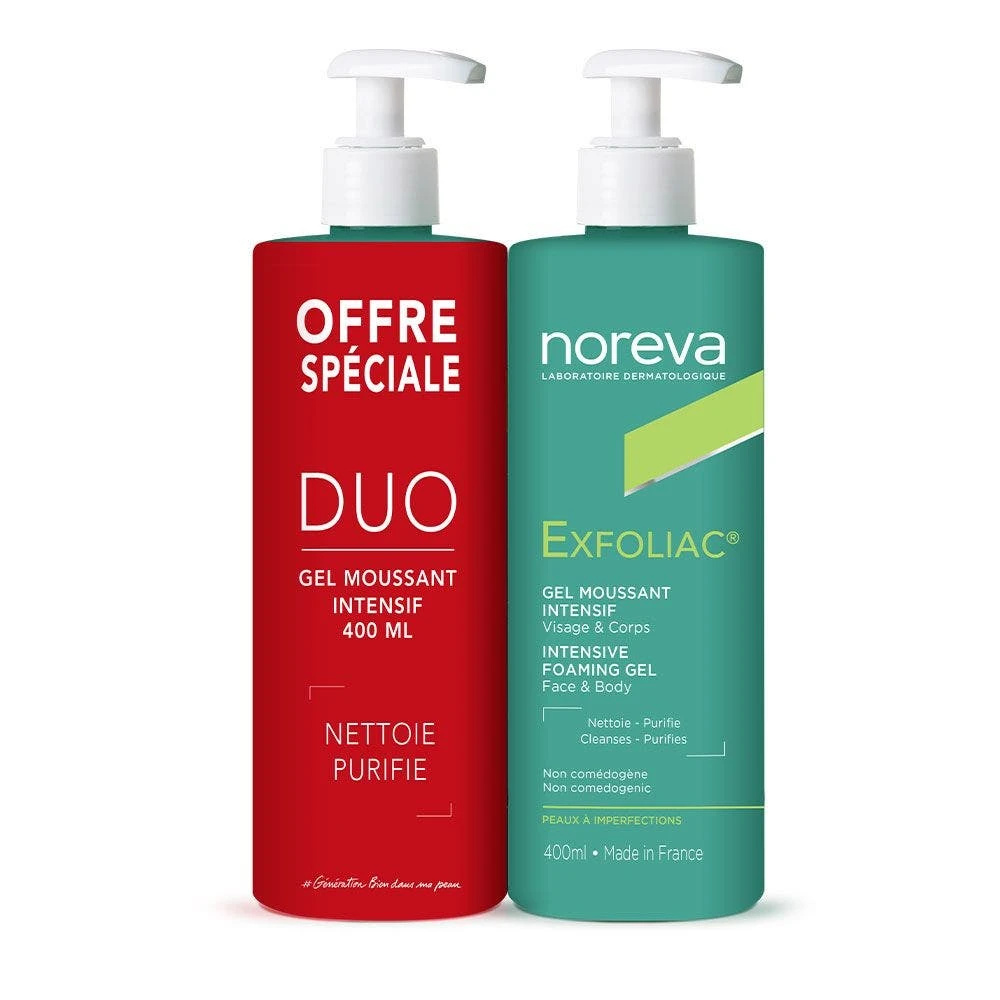 Gel Schiumogeno Intensivo 2x400ml Exfoliac Noreva 1 Gel Schiumogeno Intensivo 2x400ml Exfoliac Noreva