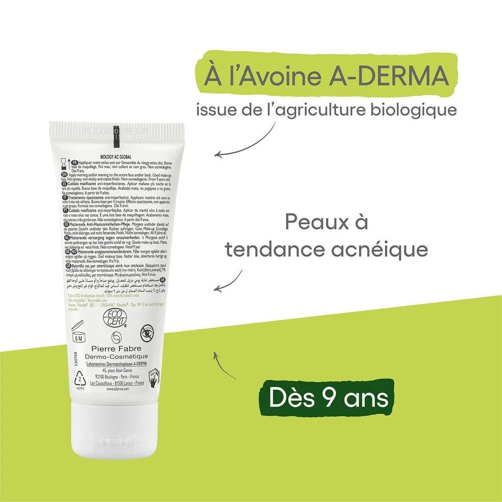 A Derma Trattamento Opacizzante Anti-imperfezioni Bio 40ml Biology AC Global A-Derma 3 A Derma Trattamento Opacizzante Anti-imperfezioni Bio 40ml Biology AC Global A-Derma - immagine 3