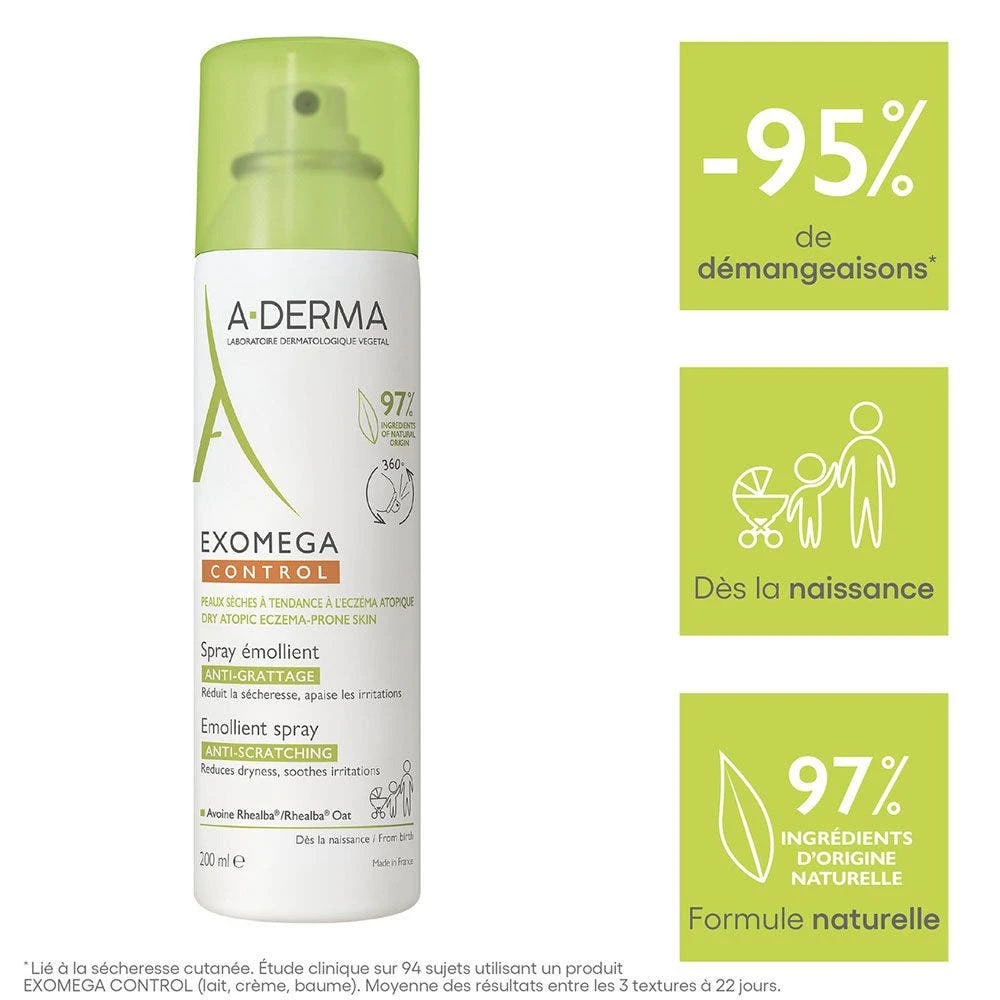 A Derma Spray Emolliente Anti-prurito Pelle Secca A Tendenza Atopica 200ml Exomega Control Peaux Sèches à Tendance à L'Eczéma Atopique A-Derma 3 A Derma Spray Emolliente Anti-prurito Pelle Secca A Tendenza Atopica 200ml Exomega Control Peaux Sèches à Tendance à L'Eczéma Atopique A-Derma - immagine 3