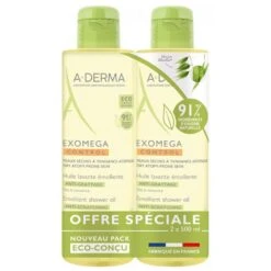 A Derma Olio Detergente Emolliente Biodegradabile 2x500ml Exomega Control A-Derma