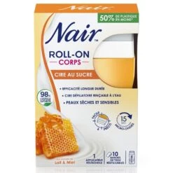 Cera Di Zucchero Roll On Con Estratti Di Latte E Miele 100ml Pelle Secca E Sensibile Nair