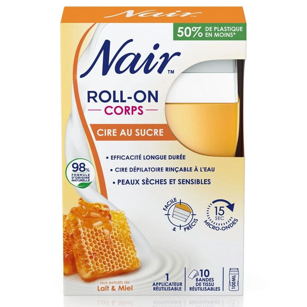 Cera Di Zucchero Roll On Con Estratti Di Latte E Miele 100ml Pelle Secca E Sensibile Nair 1 Cera Di Zucchero Roll On Con Estratti Di Latte E Miele 100ml Pelle Secca E Sensibile Nair
