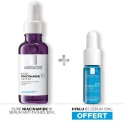 Pure Niacinamide 10 Siero Riparatore Anti-Spot 30ml + Siero Hyalu B5 In Omaggio 10ml La Roche-Posay