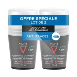 Deodorante Roll-on Antitraspirante 48h Pelli Sensibili 2x50ml Homme Vichy