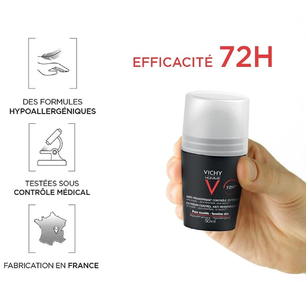 Deodorante Antitraspirante Efficacia 72h Controllo Estremo 2x50ml Déodorant Roll-on Vichy 3 Deodorante Antitraspirante Efficacia 72h Controllo Estremo 2x50ml Déodorant Roll-on Vichy - immagine 3