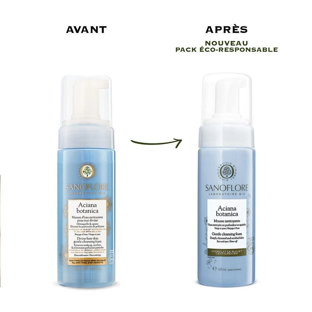 Schiuma Detergente Bio Viso E Occhi 150ml Aciana Botanica Sanoflore 3 Schiuma Detergente Bio Viso E Occhi 150ml Aciana Botanica Sanoflore - immagine 3