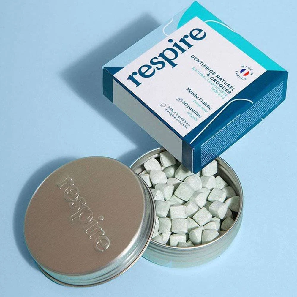 Dentifricio Naturale Alla Menta X 60 Compresse Respire 2 Dentifricio Naturale Alla Menta X 60 Compresse Respire - immagine 2