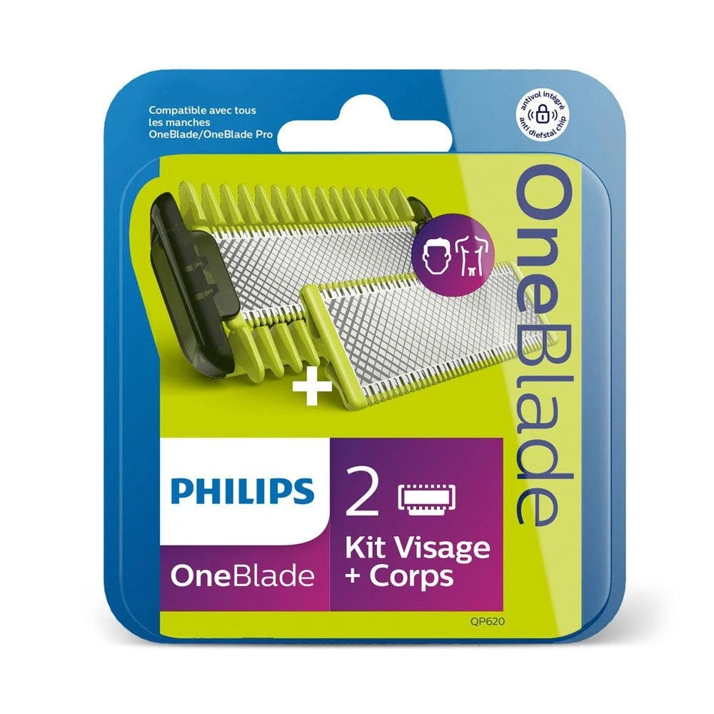 Lama Di Ricambio Per Viso E Corpo X2 Oneblade Qp620/50 Philips 1 Lama Di Ricambio Per Viso E Corpo X2 Oneblade Qp620/50 Philips