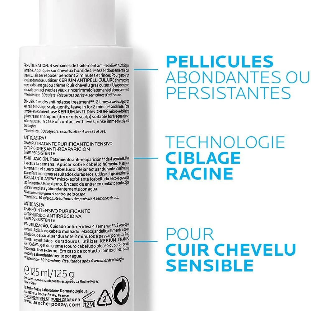 Shampoo Trattante Anti-forfora 125ml Kerium Pellicules Persistantes La Roche-Posay 5 Shampoo Trattante Anti-forfora 125ml Kerium Pellicules Persistantes La Roche-Posay - immagine 5