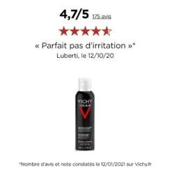 Schiuma Da Barba Anti-irritazioni Pelle Sensibile 2x200ml Homme Vichy -Corpo Vita Vendite 89022
