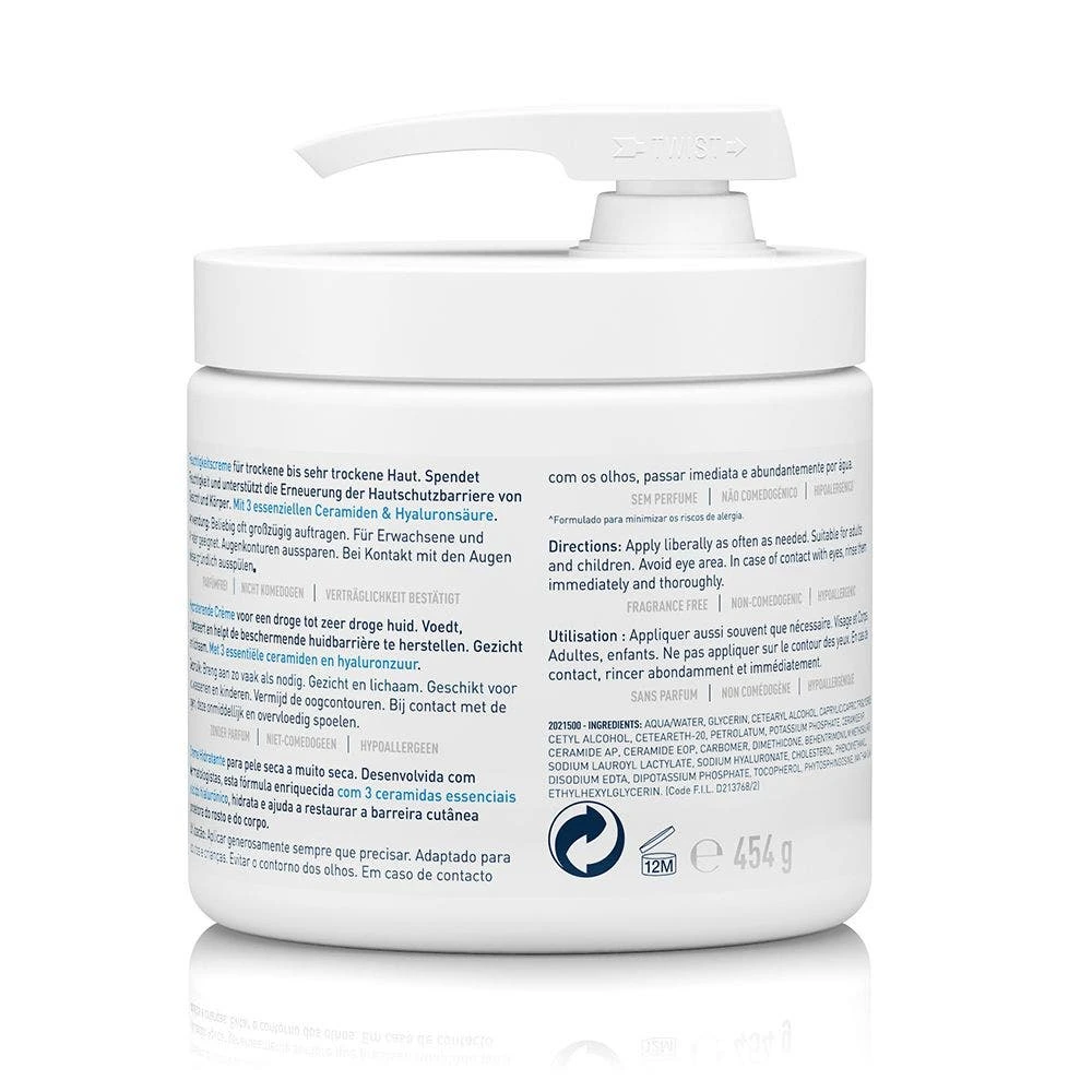 Crema Idratante Viso E Corpo Barattolo Con Dispenser 454g Body Peaux Seches A Tres Seches Cerave 2 Crema Idratante Viso E Corpo Barattolo Con Dispenser 454g Body Peaux Seches A Tres Seches Cerave - immagine 2