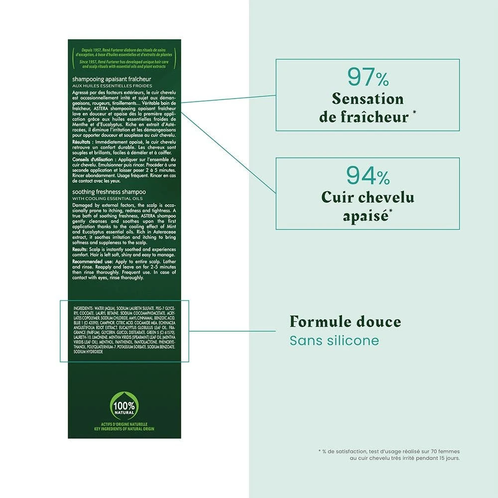 Shampoo Lenitivo Effetto Freschezza Cuoio Capelluto Irritato 200ml Astera René Furterer 4 Shampoo Lenitivo Effetto Freschezza Cuoio Capelluto Irritato 200ml Astera René Furterer - immagine 4