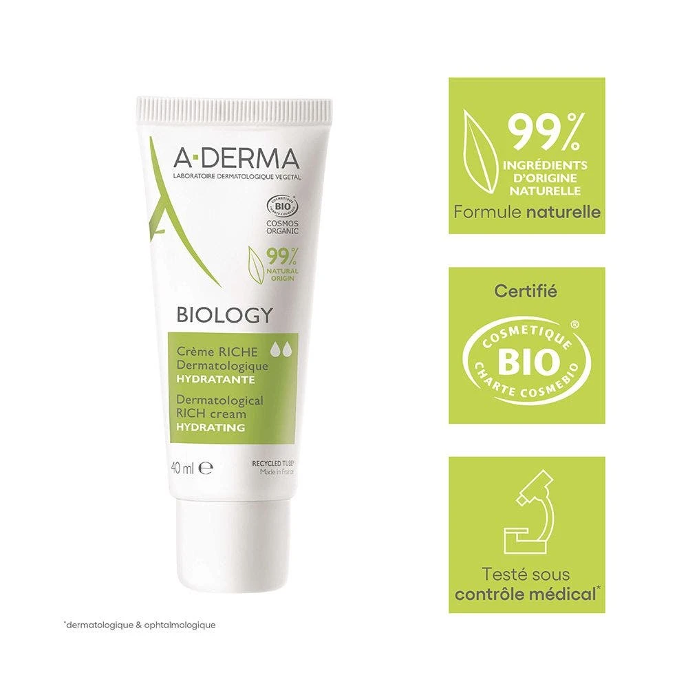 Crema Dermatologica Ricca Di Idratazione Biologica 40 Ml Biology A-Derma 4 Crema Dermatologica Ricca Di Idratazione Biologica 40 Ml Biology A-Derma - immagine 4