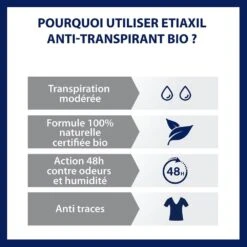 Roll-on Antitraspirante Biologico 48 Ore 50ml Déodorant Etiaxil -Corpo Vita Vendite 97948